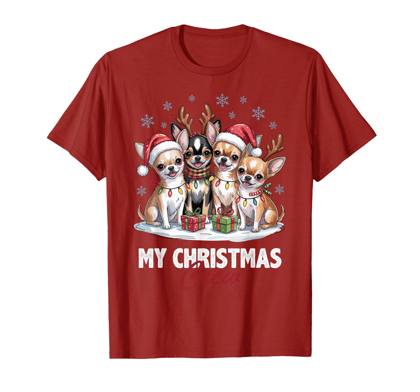 Chihuahua Christmas Crew Funny Dog Lovers Holiday Pajama T-Shirt