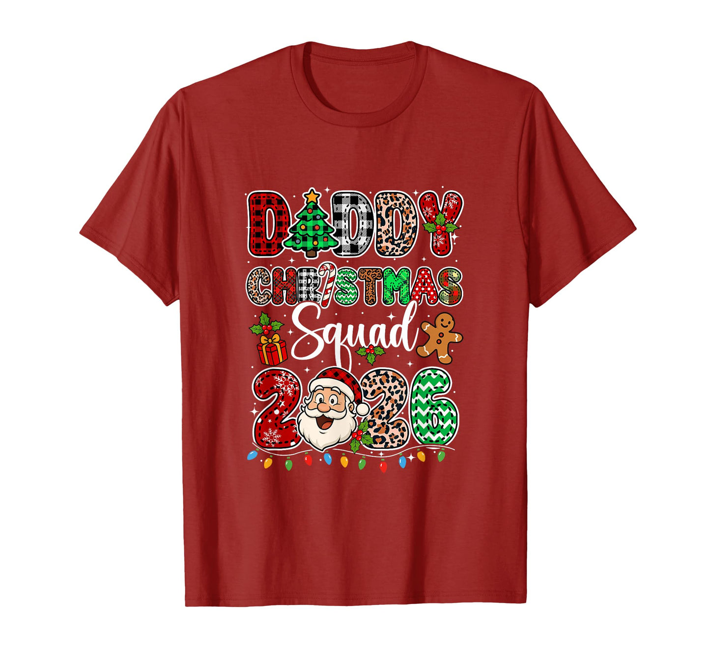 Daddy Christmas Crew 2026 Leopard Funny Santa Family Group T-Shirt