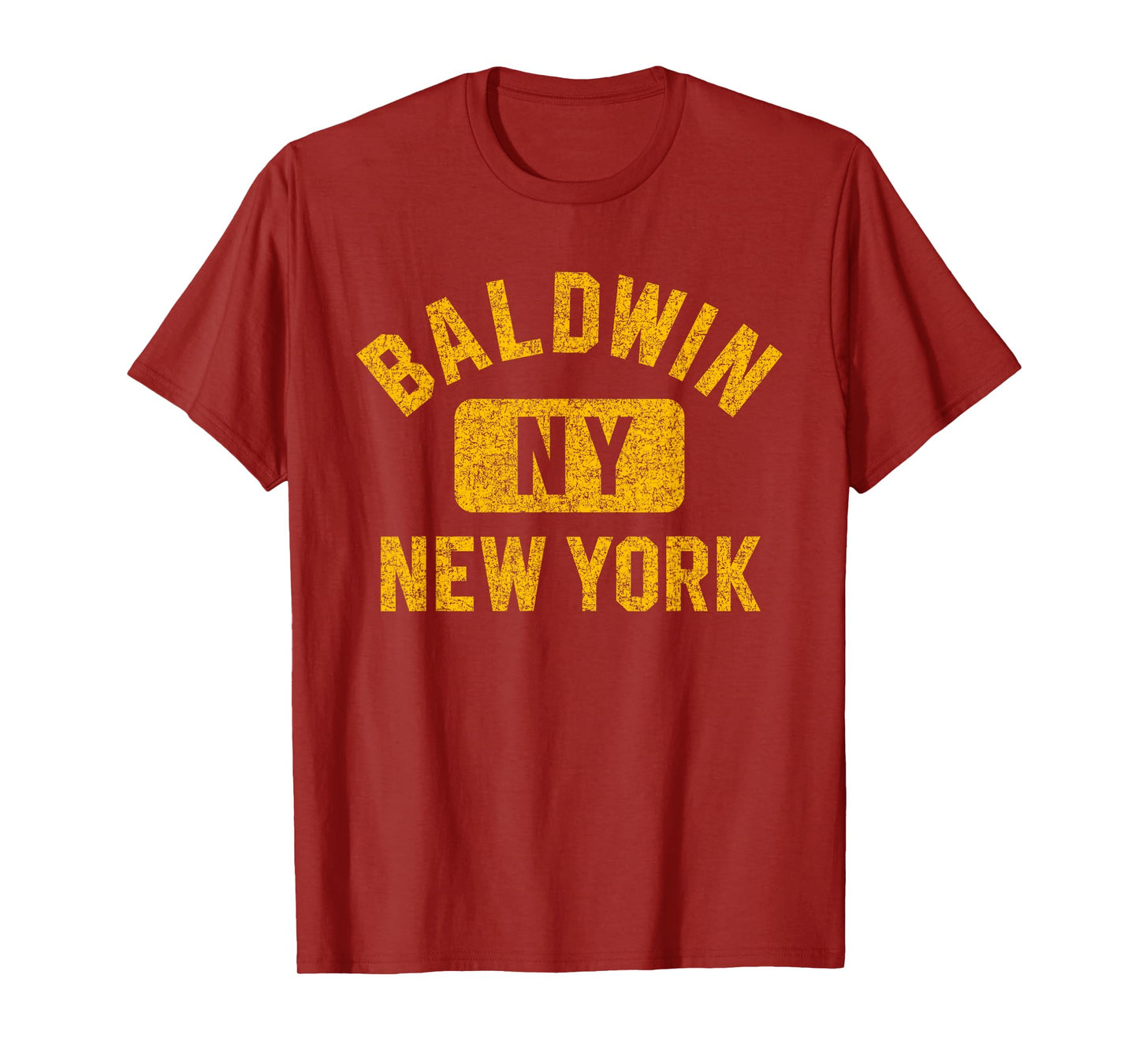 Baldwin NY New York Gym Style Distressed Amber Print T-Shirt
