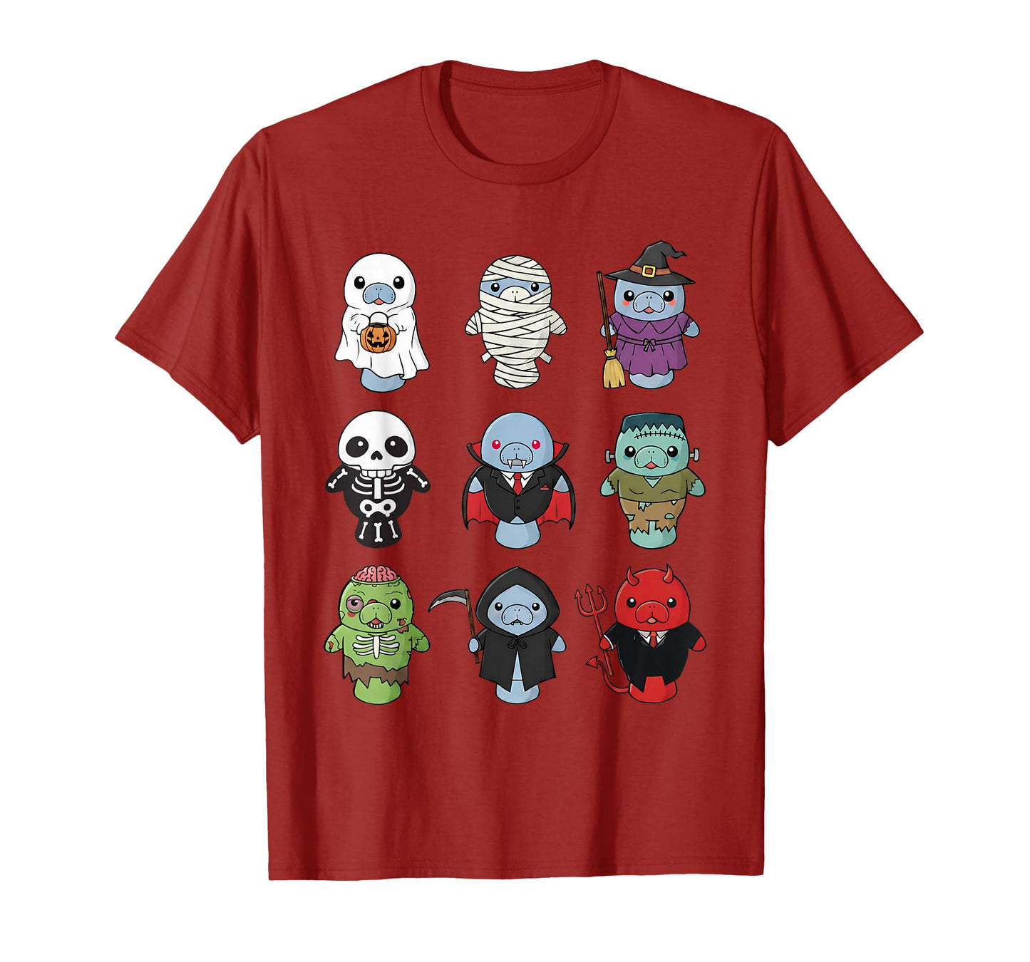 Baby Manatee Ghost Zombie Witch Halloween Costume Kids T-Shirt