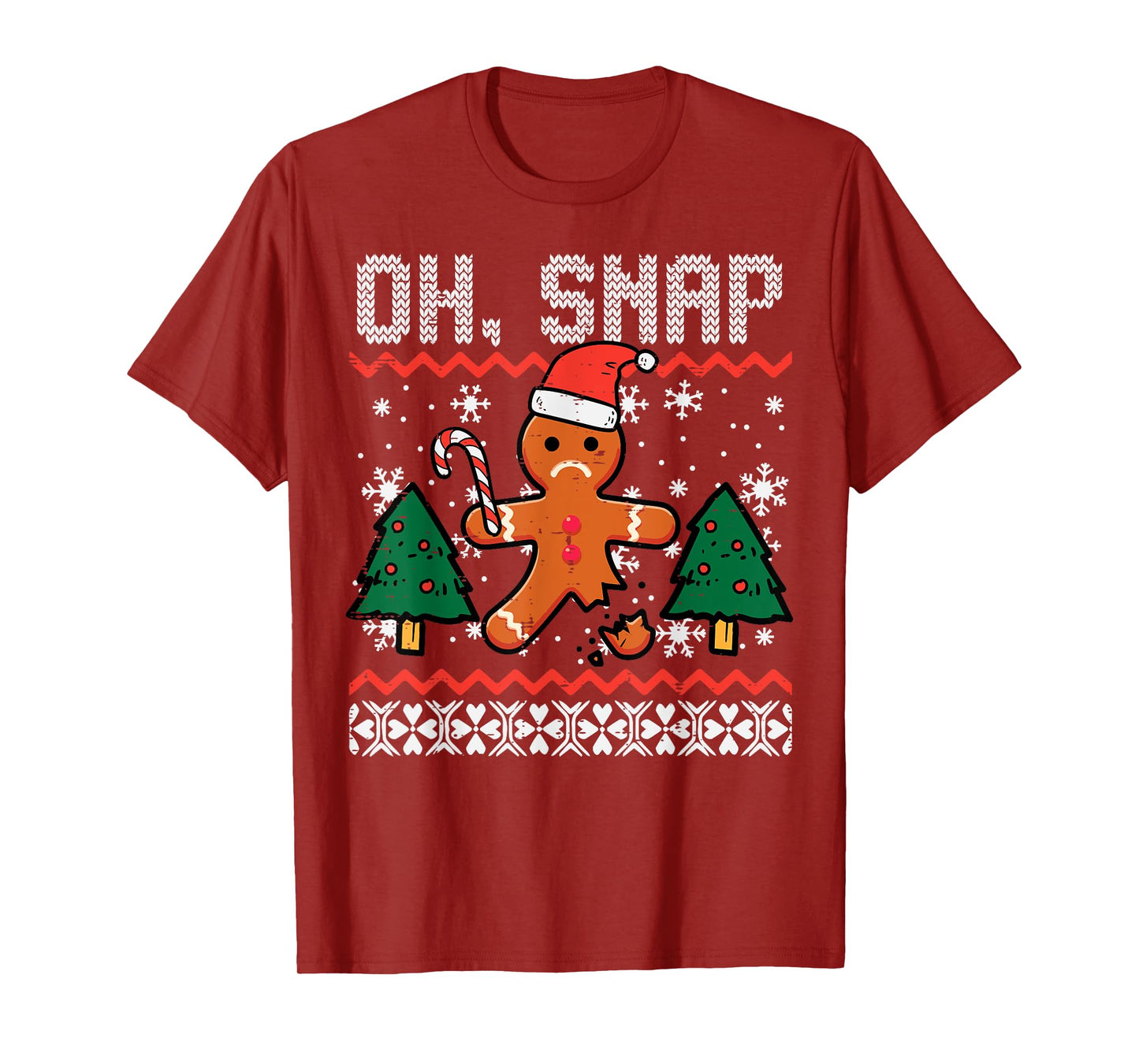 Christmas Gingerbread Broken Oh Snap Ugly Xmas Men Women Kid T-Shirt