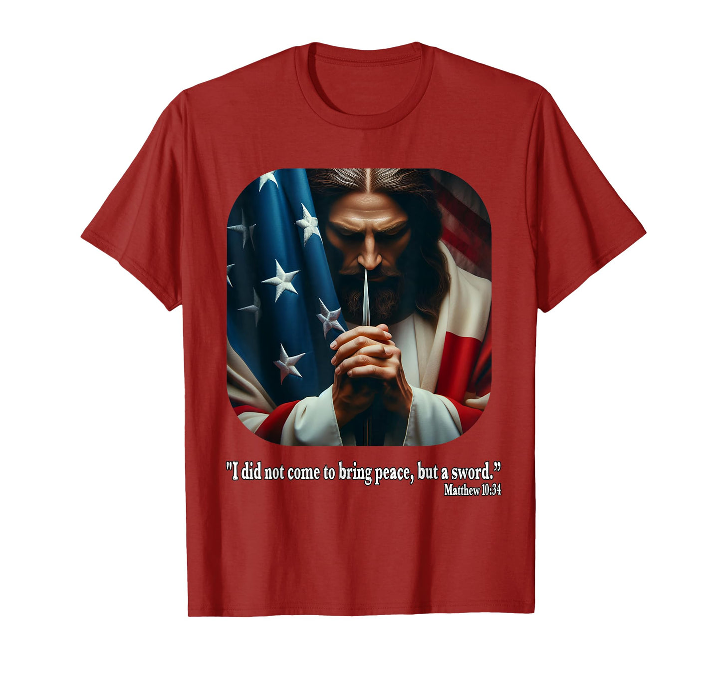 Jesus Fourth of July Bible Quote USA Flag Christian T-Shirt