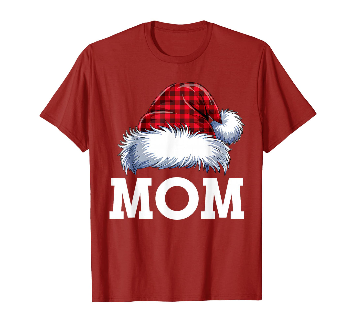 Mom Santa Red Plaid Christmas Family Matching Pajamas Xmas T-Shirt