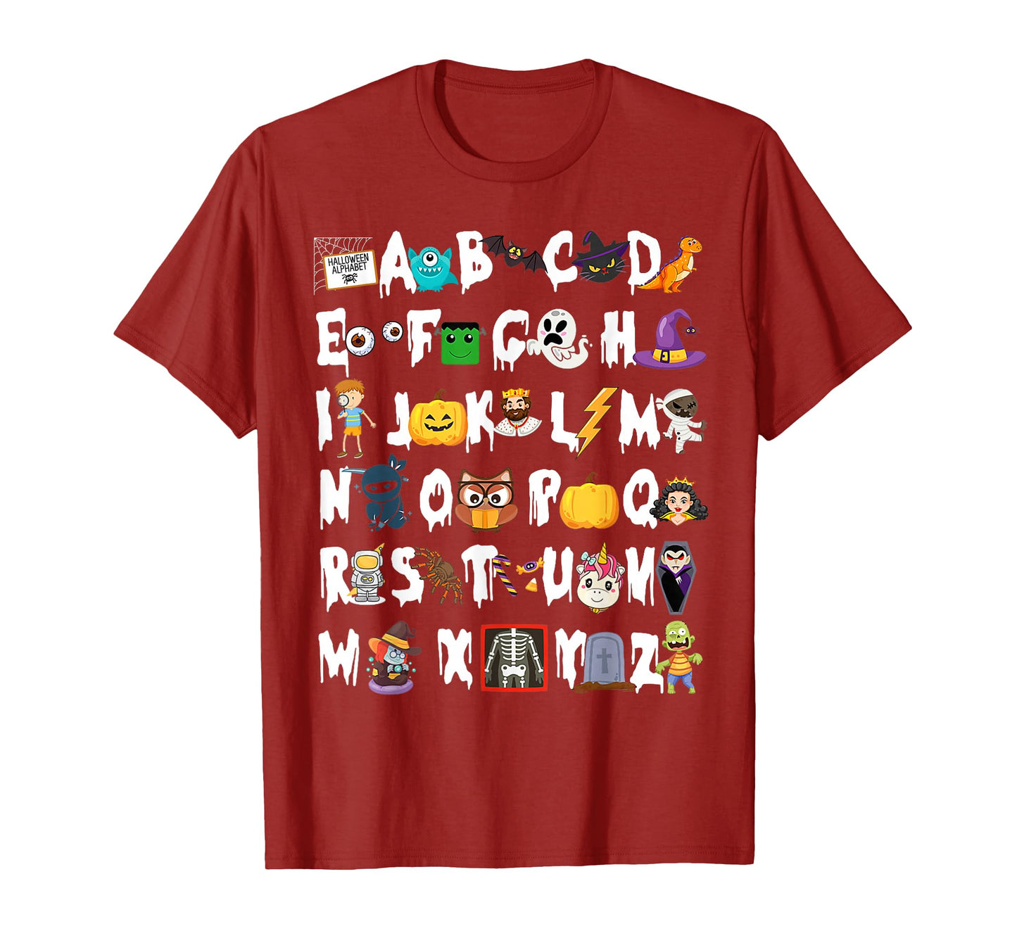 ABCs Learning Kindergarten Teacher Funny Halloween Alphabet T-Shirt