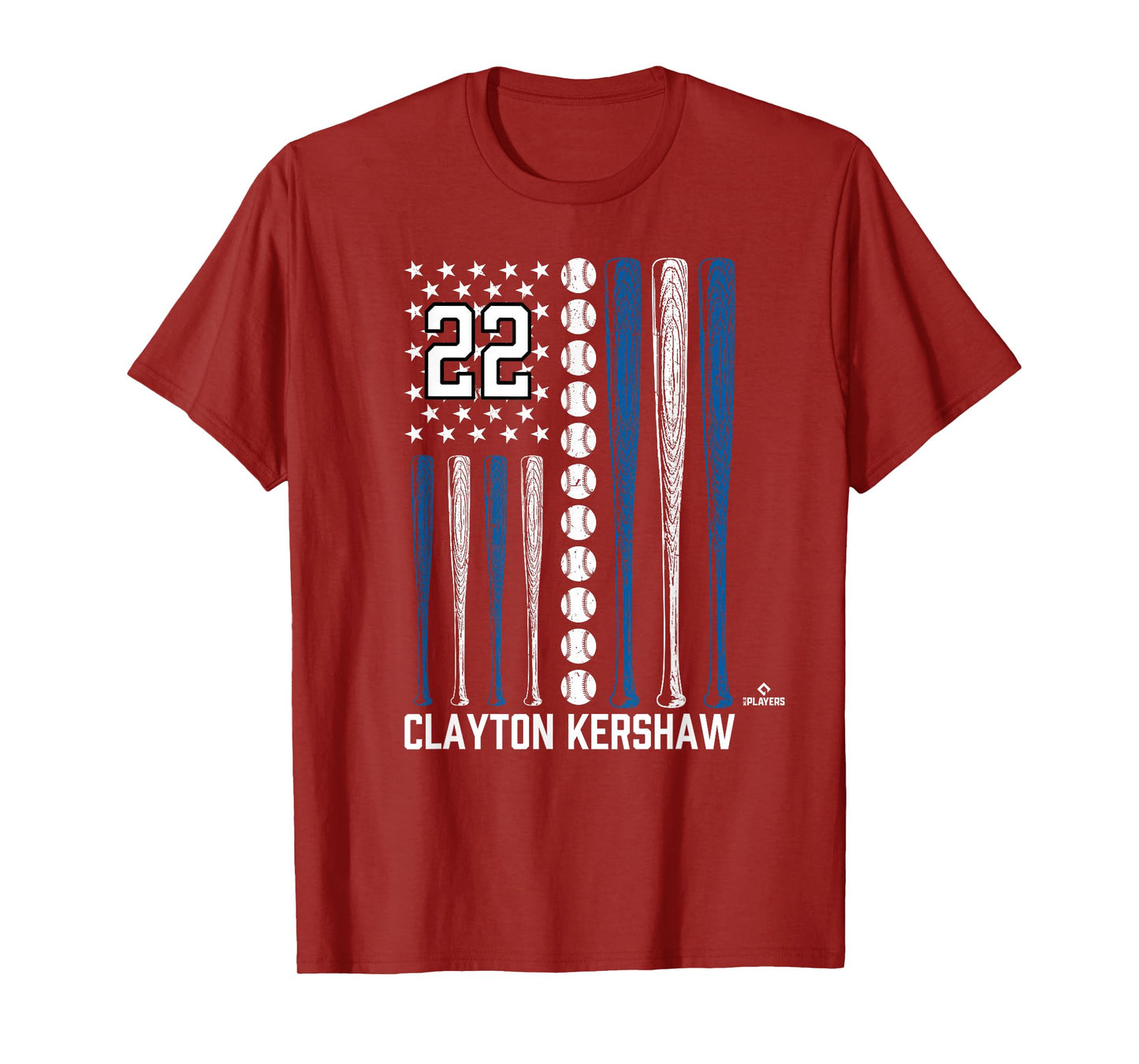 Baseball American Flag Clayton Kershaw Los Angeles Baseball T-Shirt