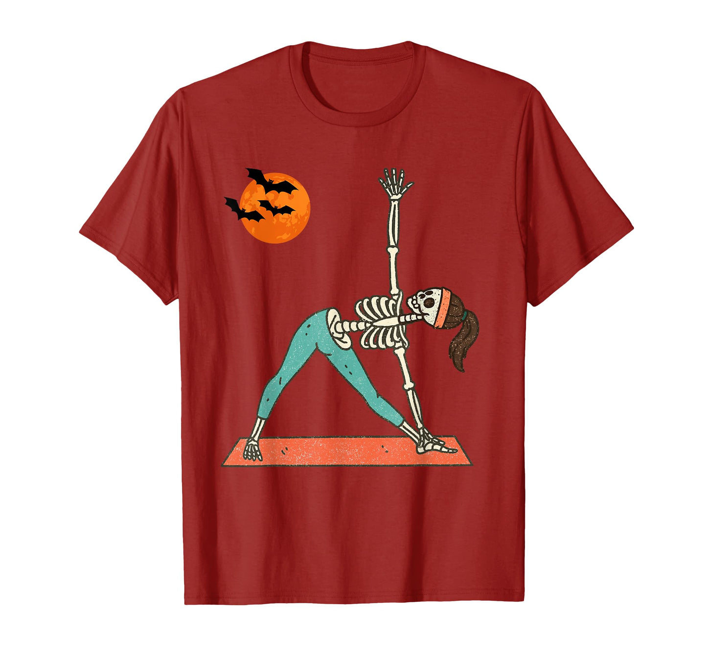 Vintage Halloween Skeleton Yoga Funny Spooky Costume T-Shirt