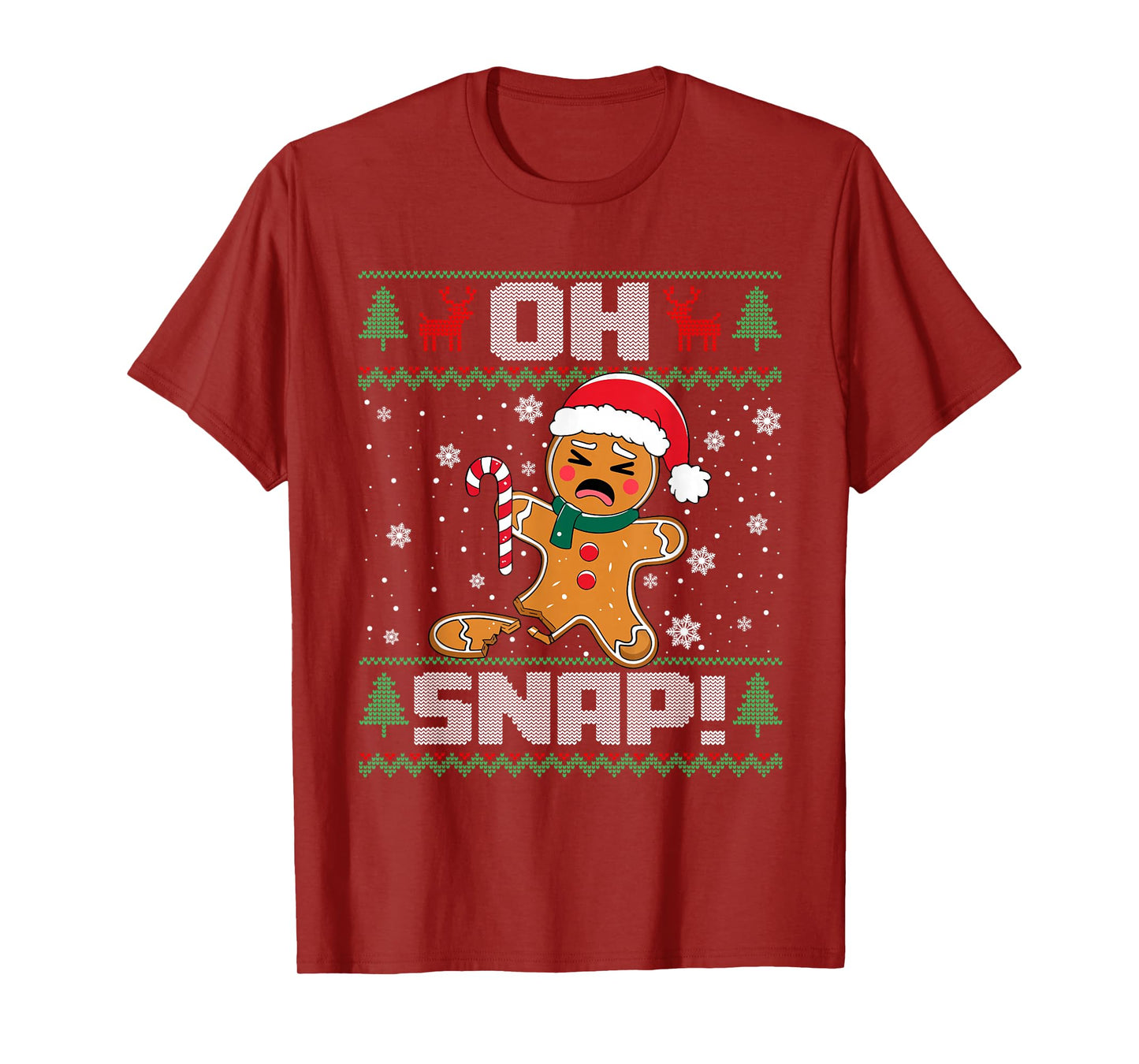 Oh Snap Gingerbread Man Cookie Baking Christmas Ugly Xmas T-Shirt