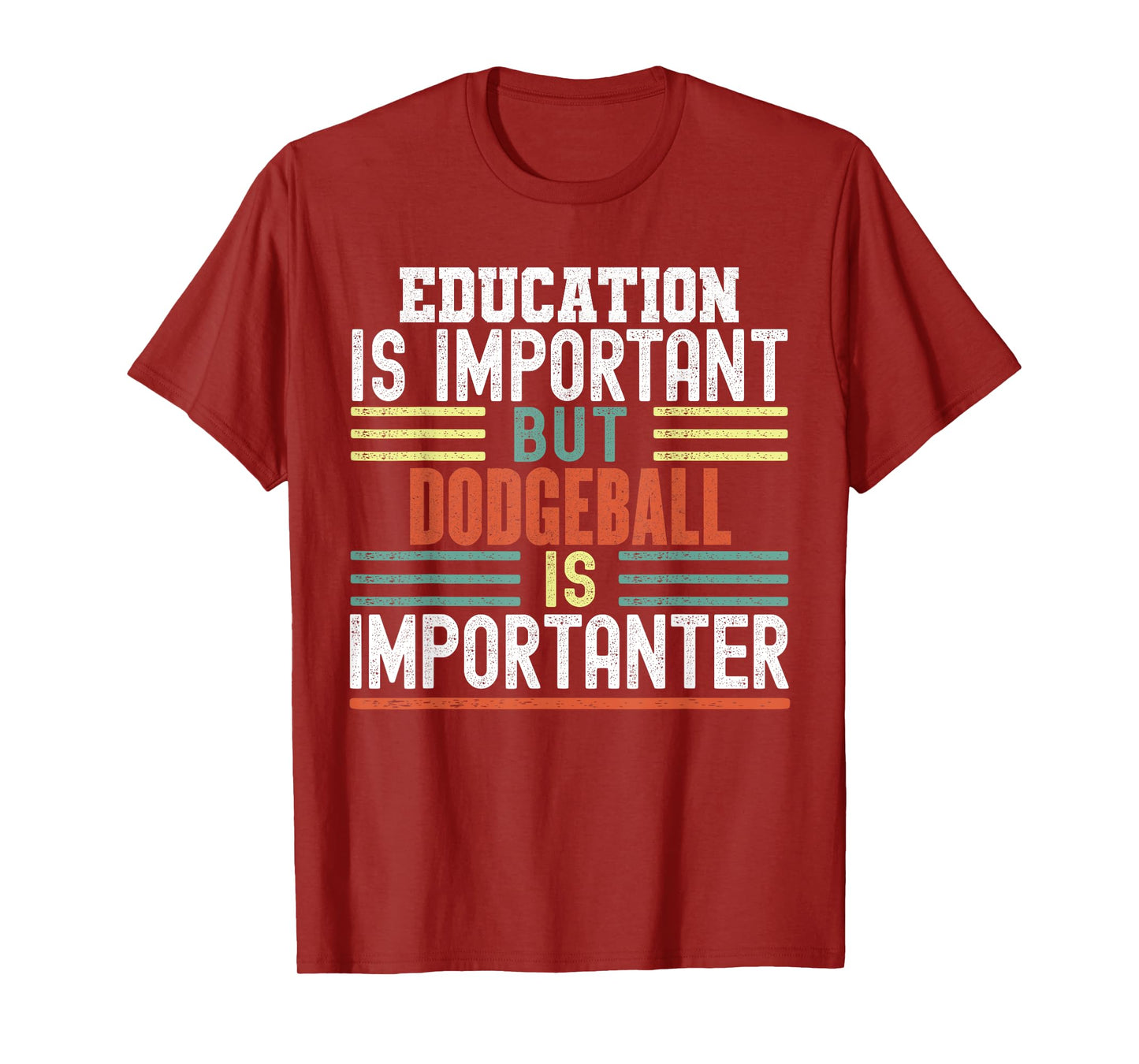 Dodgeball Funny Sayings Sarcastic Humor Gifts Kids Sports Enthusiasts Unisex-Kids Short Sleeve T-Shirt Black Small Education is Important but Dodgeball is Importanter Funny T-Shirt
