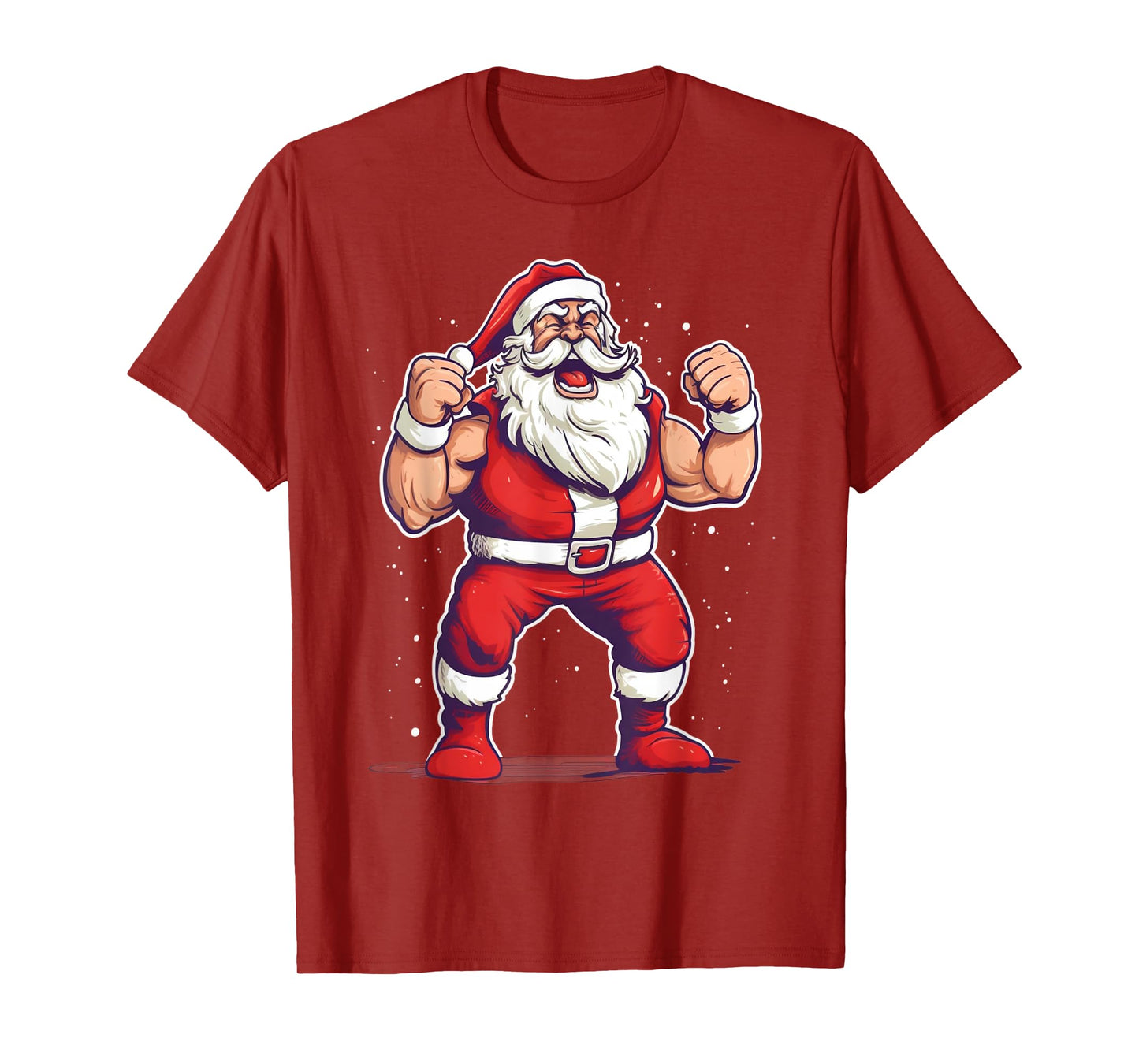 Wrestling Santa Funny Christmas Wrestler Workout Gym Xmas T-Shirt