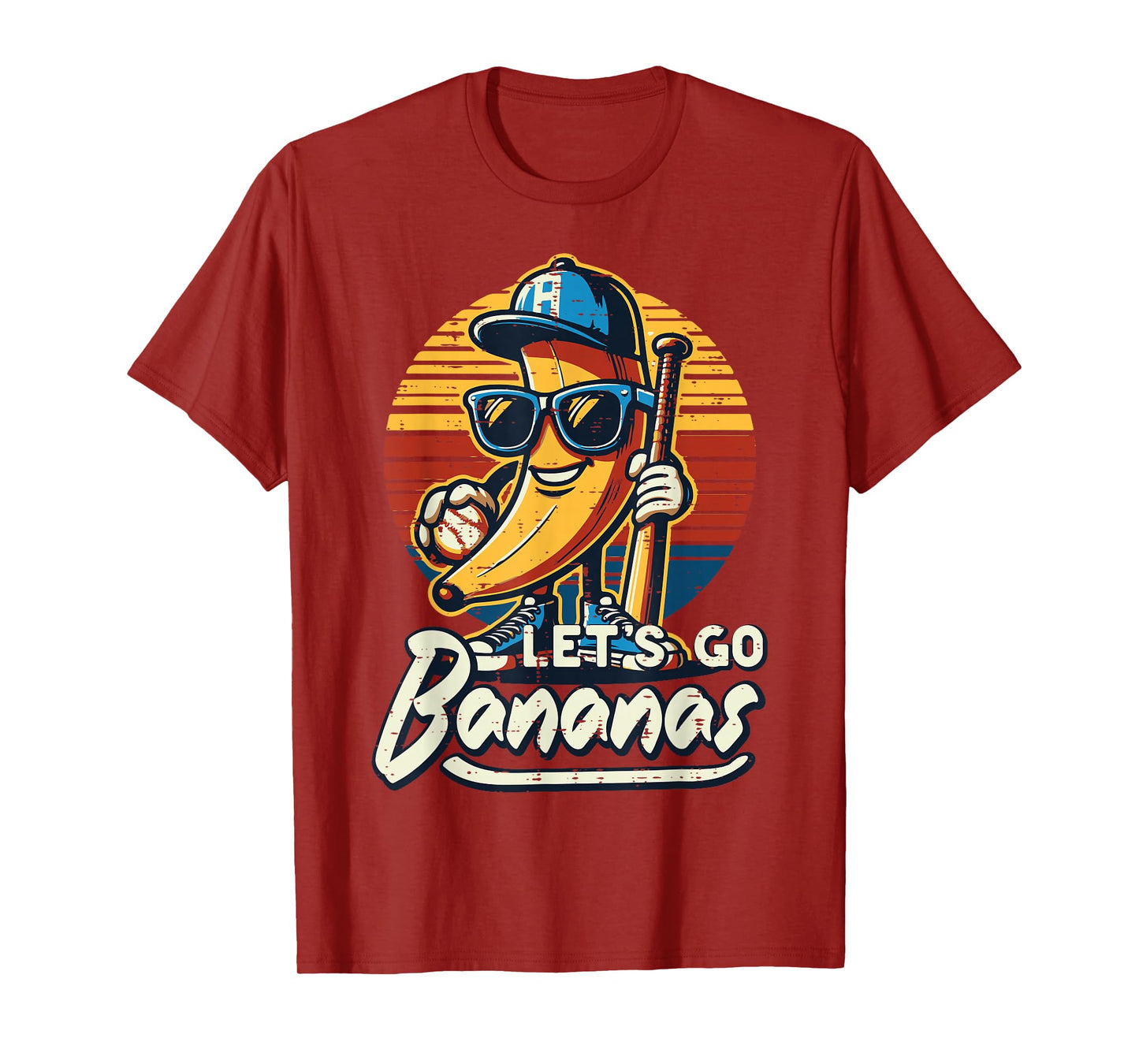 Lets Go Banana Retro Fruit Men Boys Kids T-Shirt