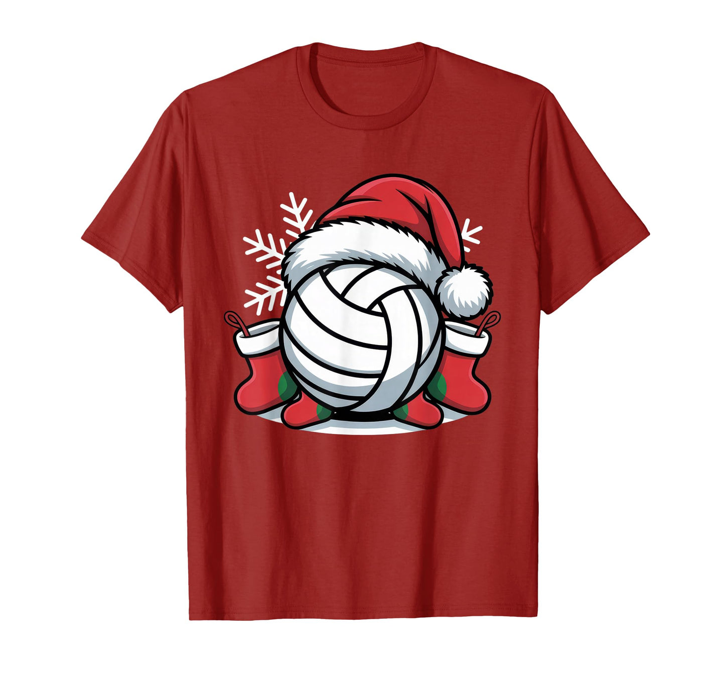 Festive Volleyball Santa Hat Fans Christmas Spirit T-Shirt