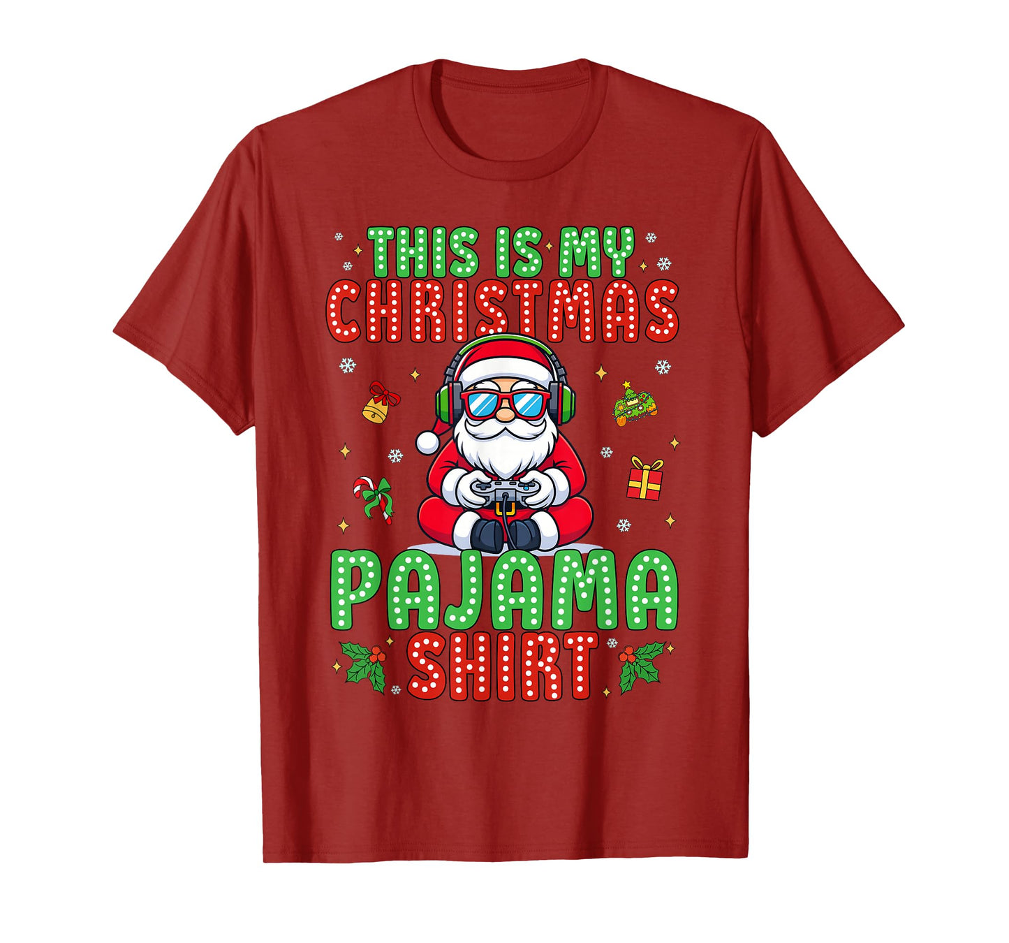 This is My Christmas Pajama Santa Claus Video Game Men Kids T-Shirt