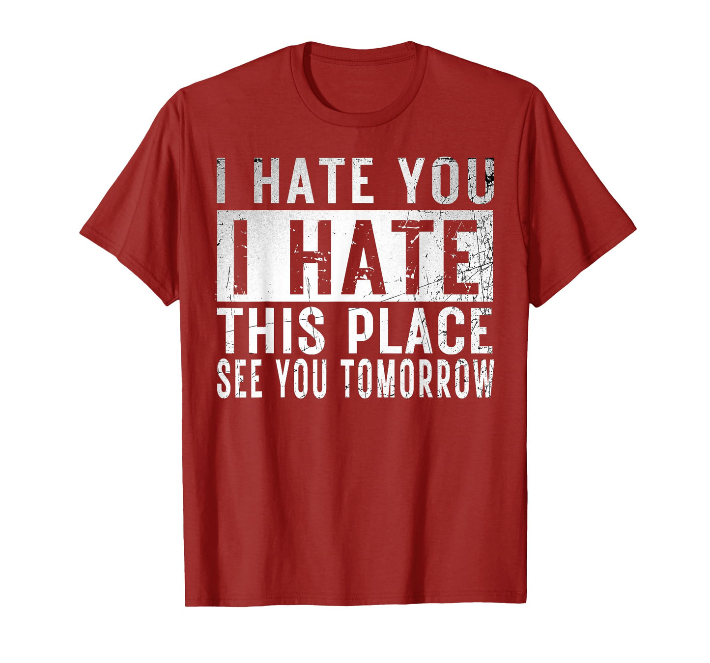 I Hate You I Hate This Place See You Tomorrow Fitness Gym T-Shirt