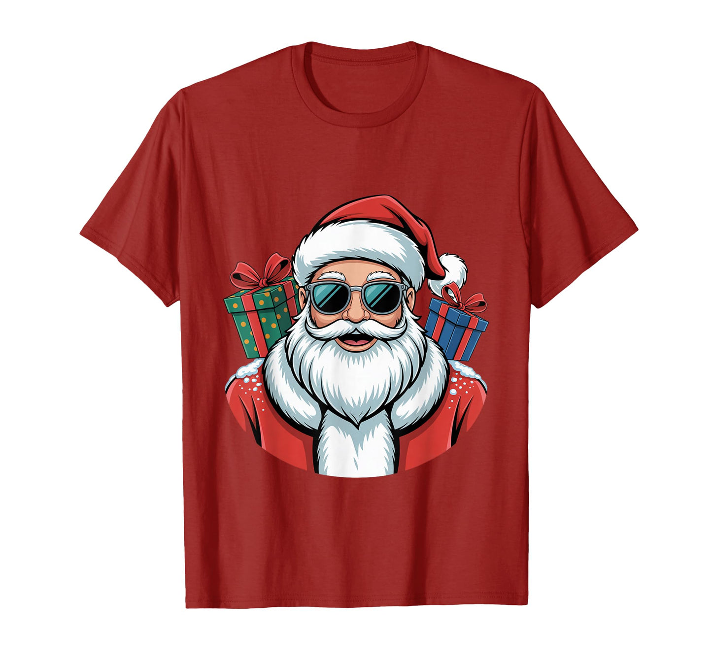 Cool Santa with Shades and Gifts Christmas Vibe T-Shirt