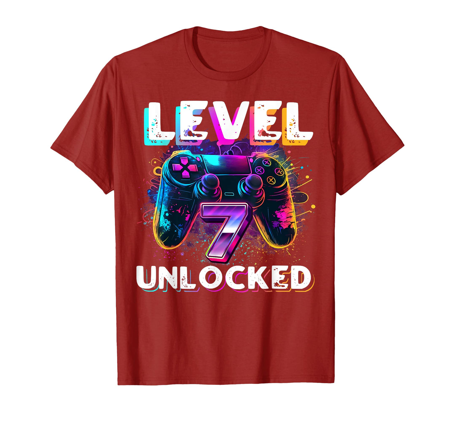 Level 7 Unlocked Shirt Funny Video Gamer 7th Birthday Gift T-Shirt