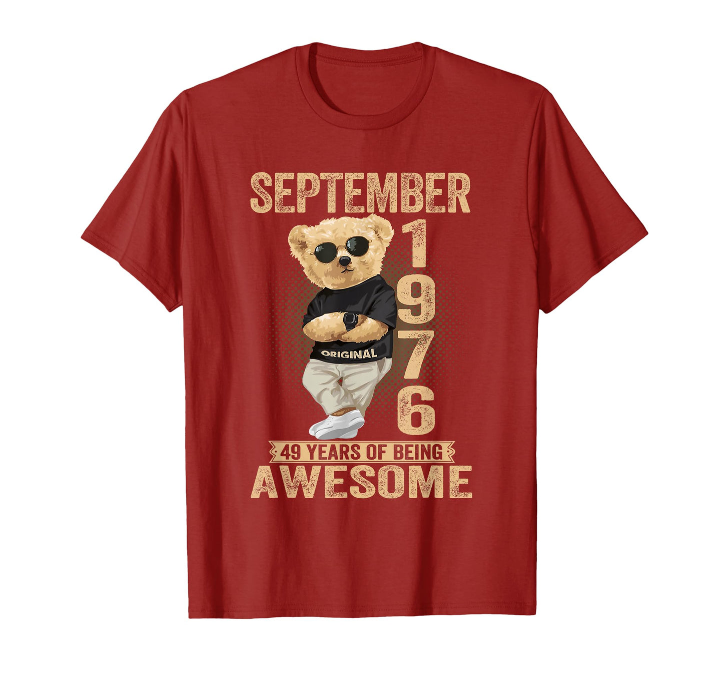 September 49th Birthday Men Women 1976 Awesome Teddy Bear T-Shirt