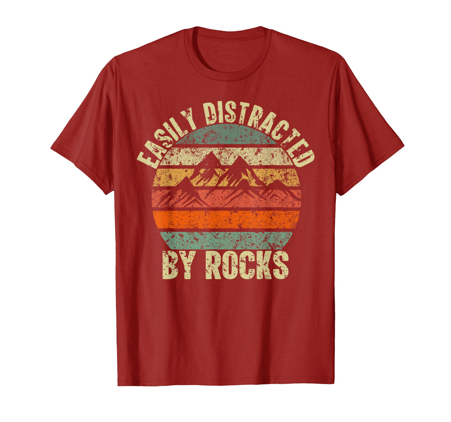 Easily Distracted By Rocks Collector Lover Geologist Vintage T-Shirt