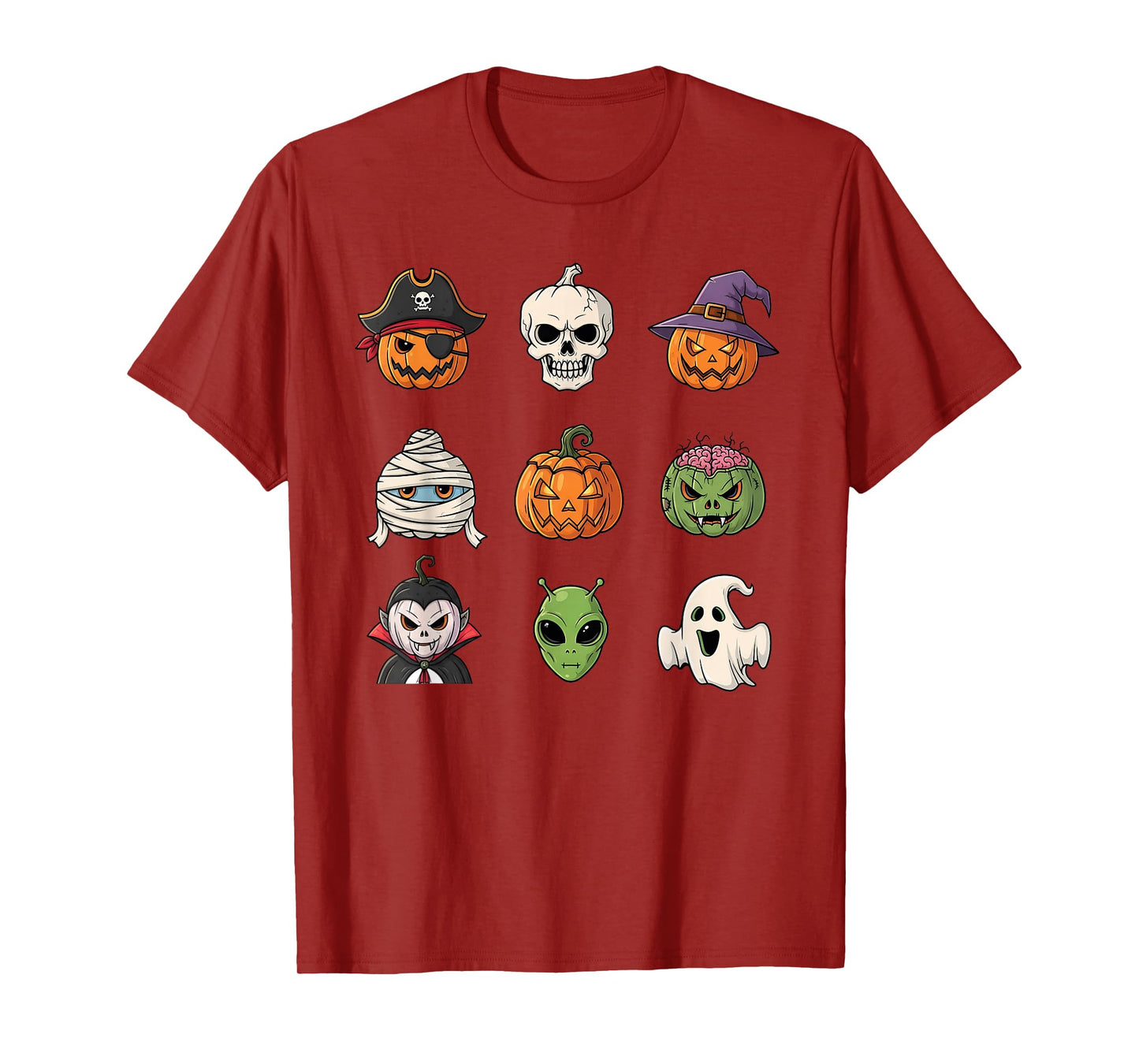 Funny Famous Halloween Characters Pumpkin Costume T-Shirt