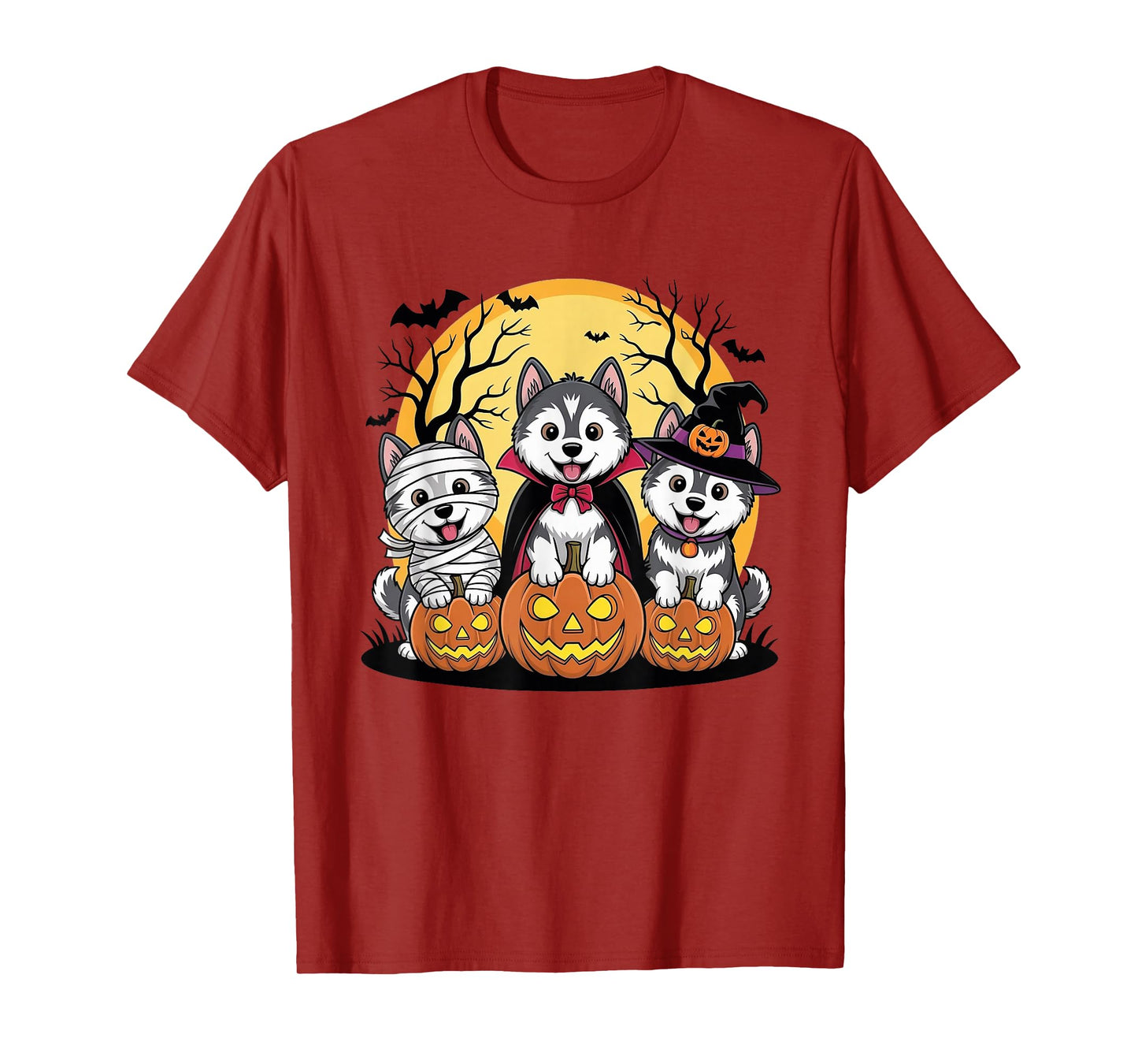 Husky Siberian Dogs Halloween Husky Dog Mom Husky Lover T-Shirt