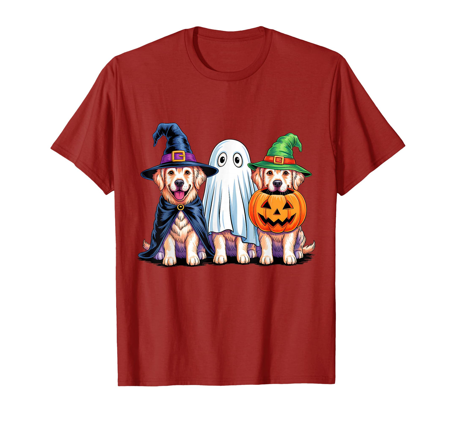 Golden Retriever Halloween Funny Dog Lover Pumpkin Witch T-Shirt