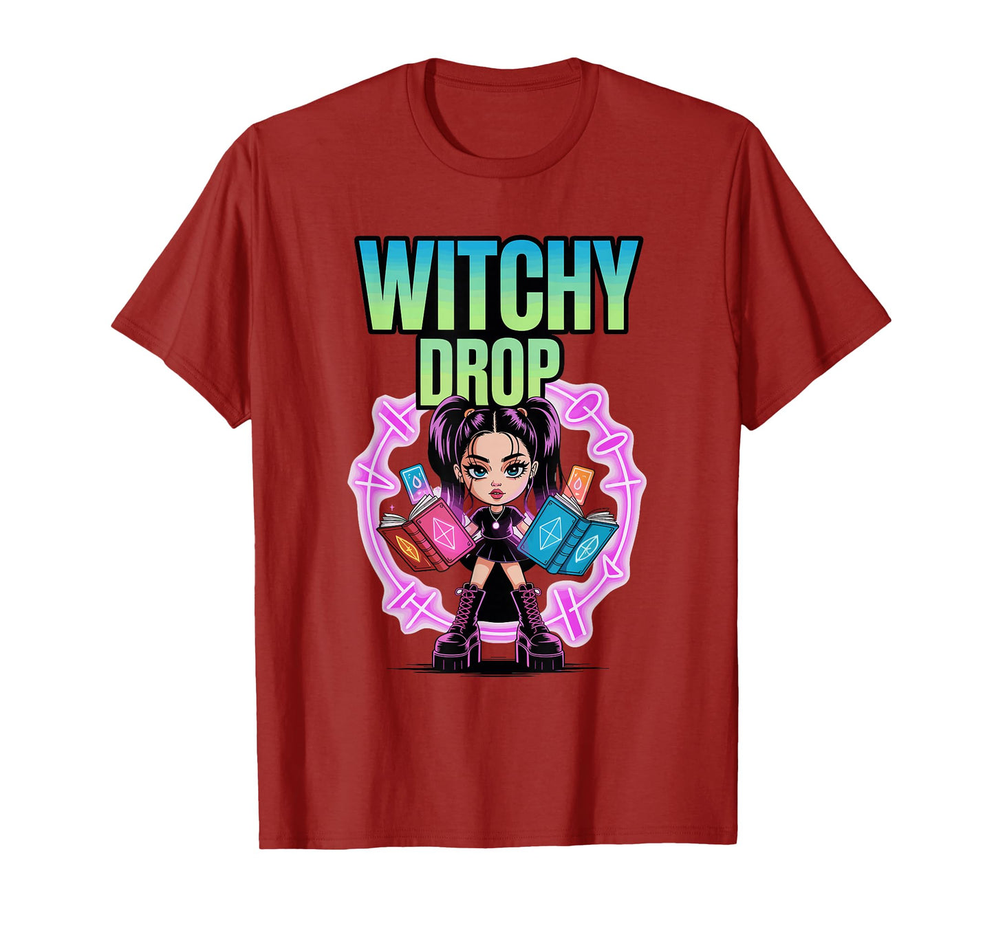 Witchy Drop Magic Anime Halloween Kawaii Cute Girl T-Shirt