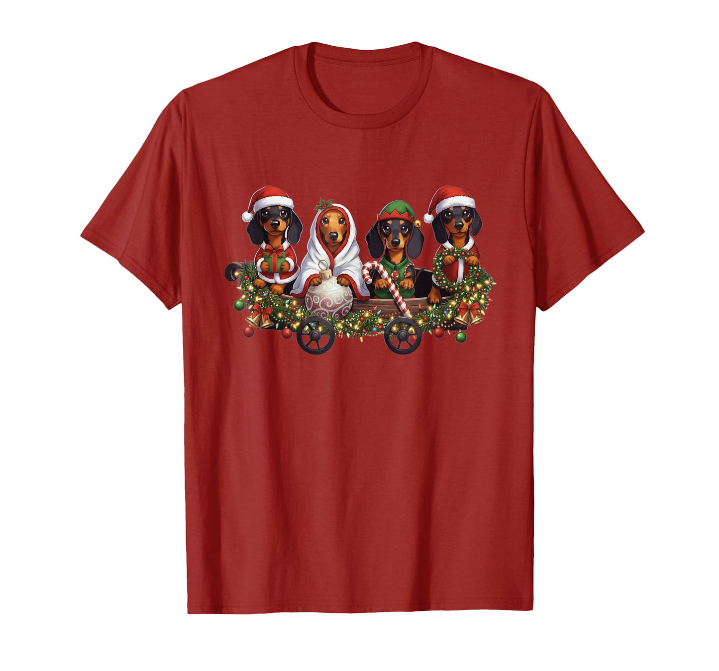 Dachshund Dog Santa Xmas Wiener Matching Family T-Shirt