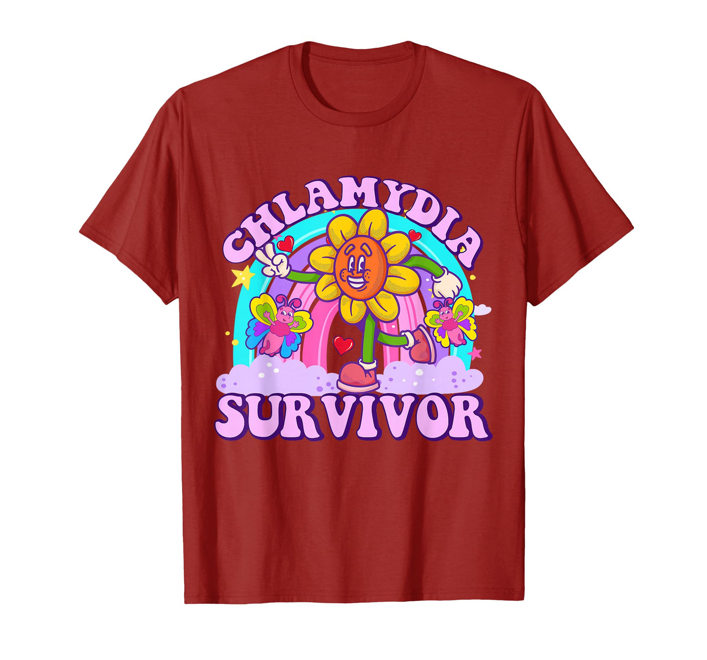 Chlamydia Survivor Funny Sarcastic Ironic Y2K Inappropriate T-Shirt