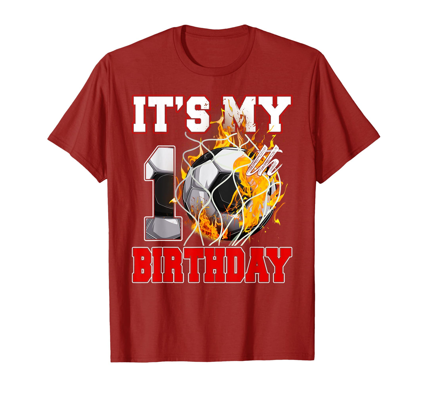 Funny It's My 10th Birthday 10 Years Old Soccer Ball Boys T-Shirt