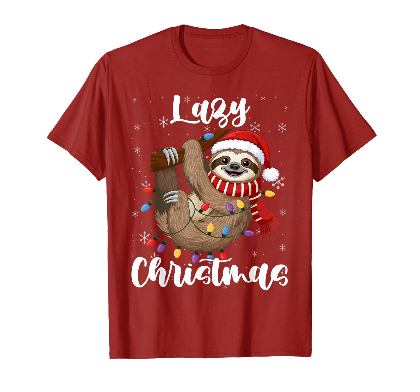 Merry Christmas Santa Sloth Slothmas Lazy T-Shirt