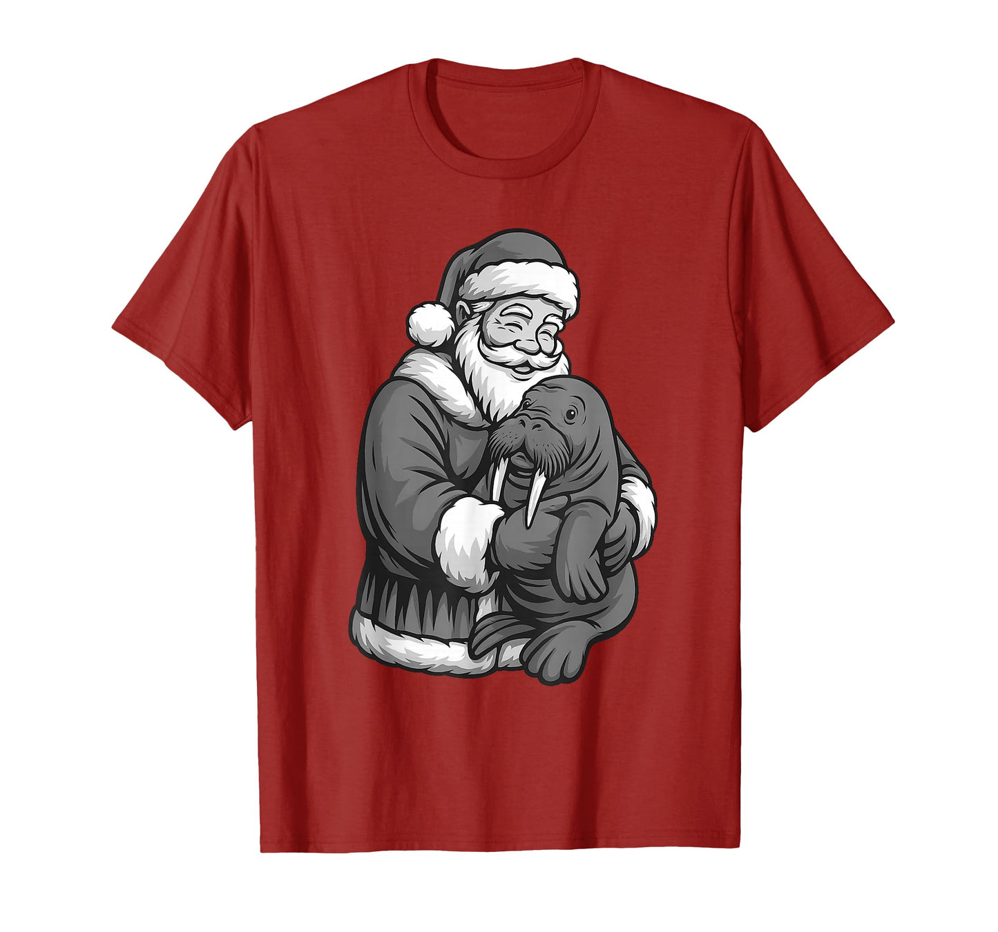 Walrus Santa Claus Christmas Animal Lover T-Shirt