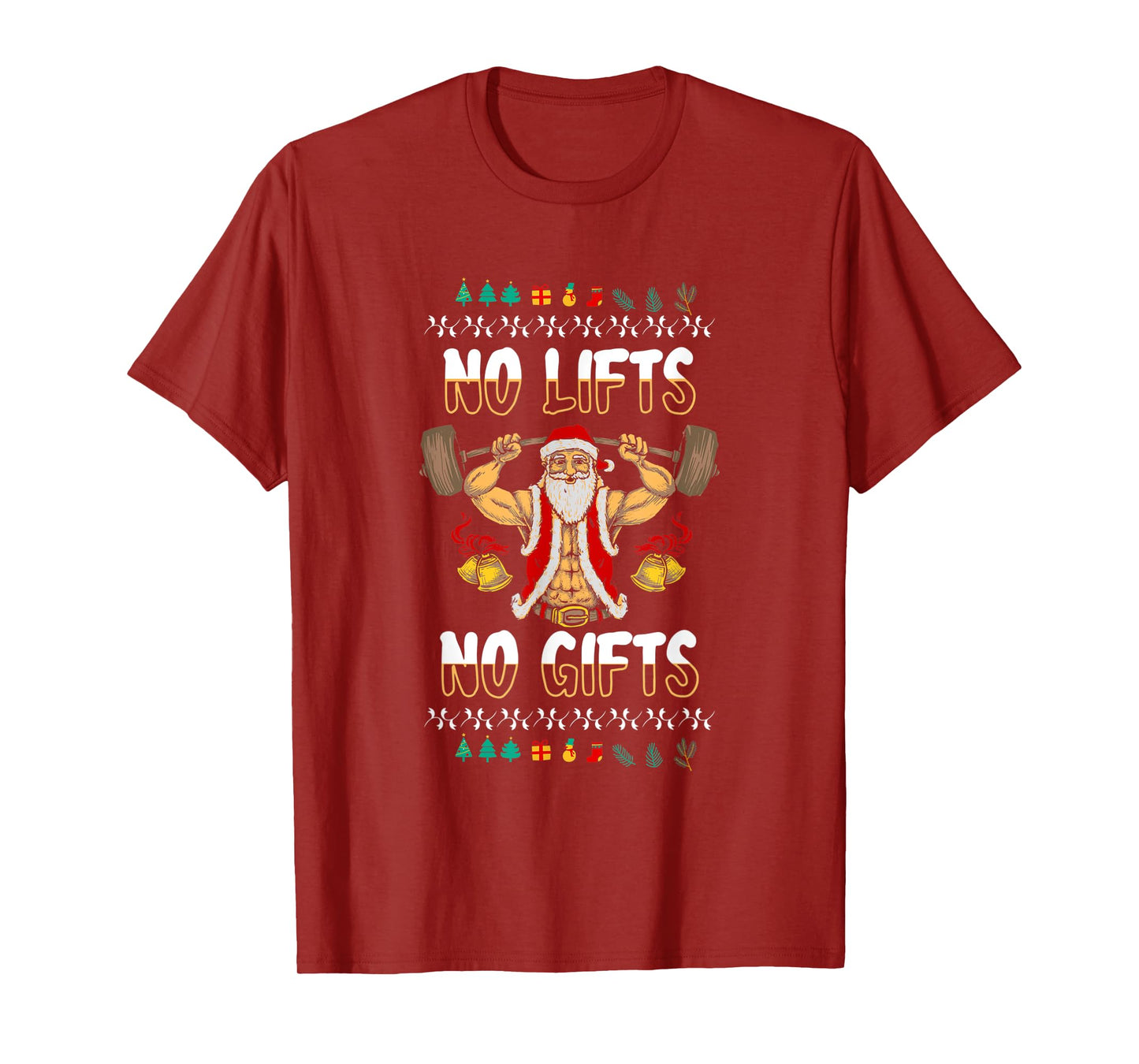 Ugly Christmas Gym Santa Powerlifting T-Shirt