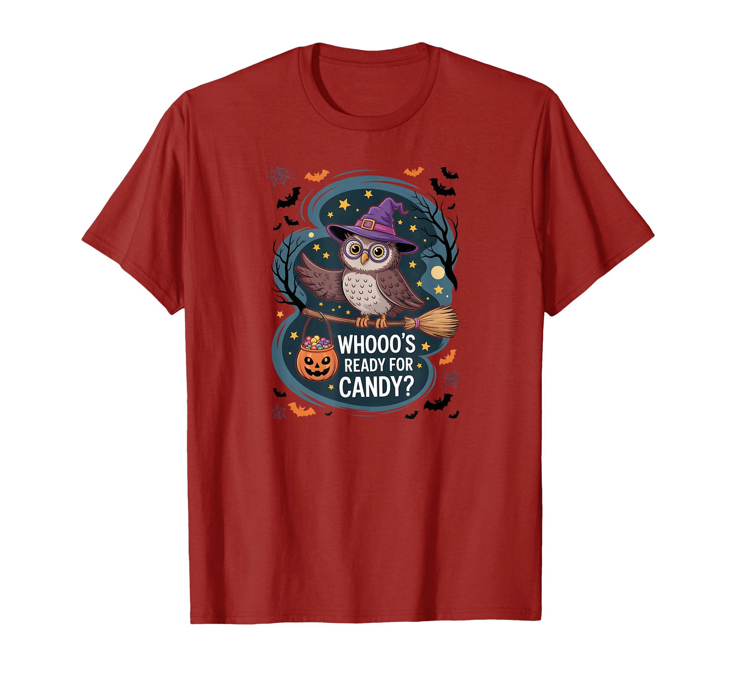 Halloween Cute Owl Whooo’s Ready for Candy T-Shirt
