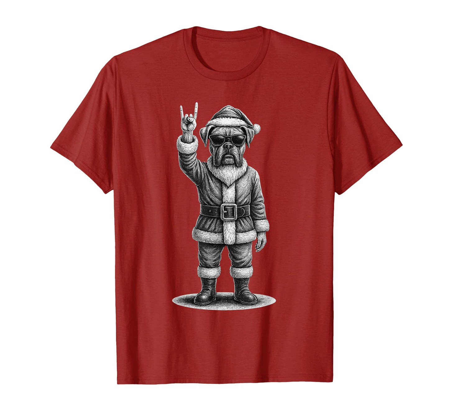 Boxer Dog Rock Music Christmas Dog Lover T-Shirt
