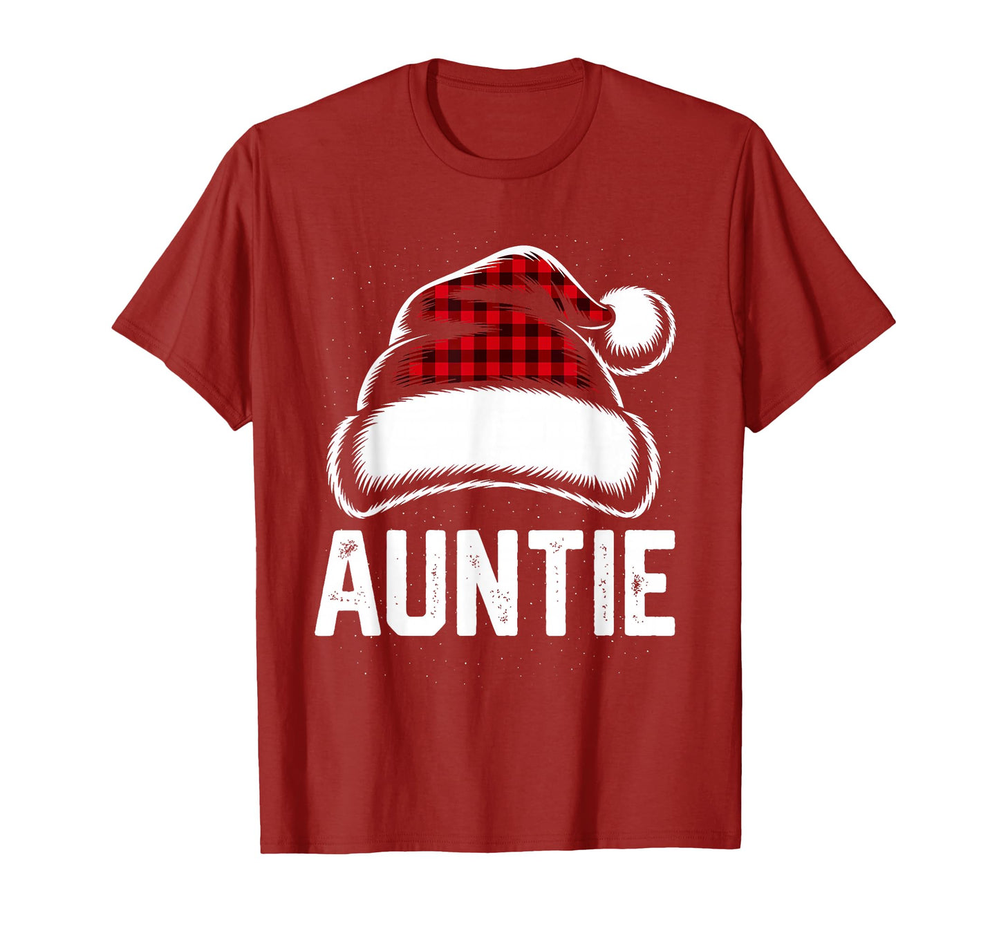 Auntie Santa Red Plaid Christmas Family Matching Pajama Xmas T-Shirt