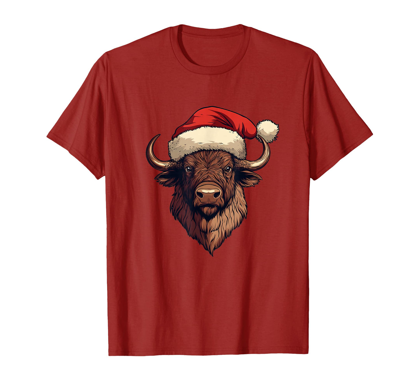 Buffalo Joy with This Santa Hat Emblem T-Shirt