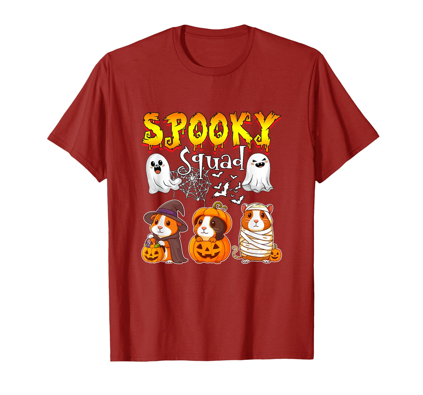 Spooky Halloween Squad Three Cute Guinea Pigs Cosplay Witch T-Shirt