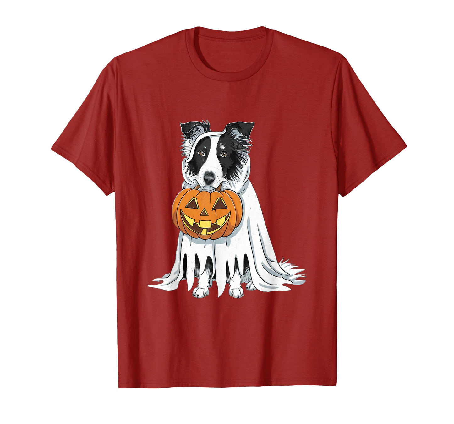 Border Collie Ghost Dog Halloween T-Shirt