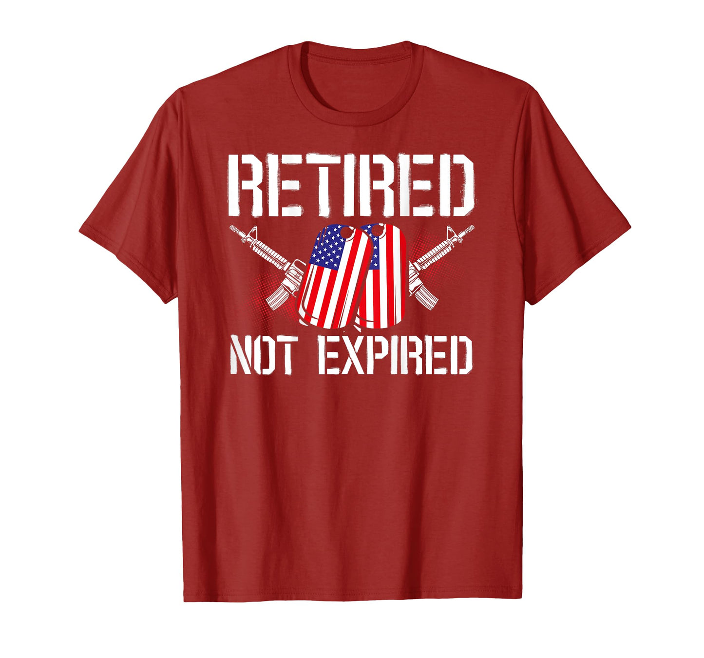 Retired Not Expired Veteran Back Print T-Shirt