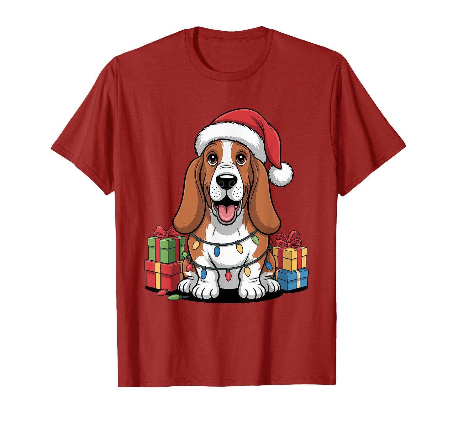 Cute Basset Hound Christmas Funny Basshole Dog Lover Holiday T-Shirt