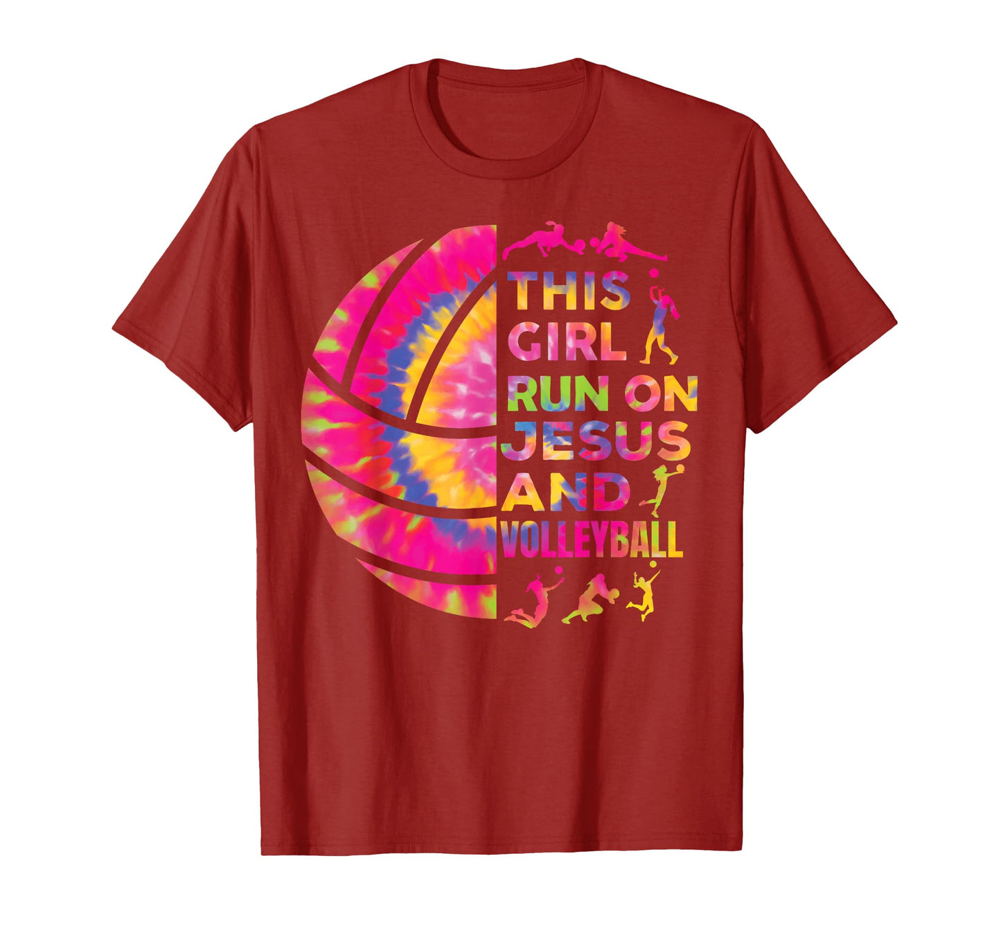 Women Volleyball Teen Girl Runs On Jesus And Volleyball T-Shirt
