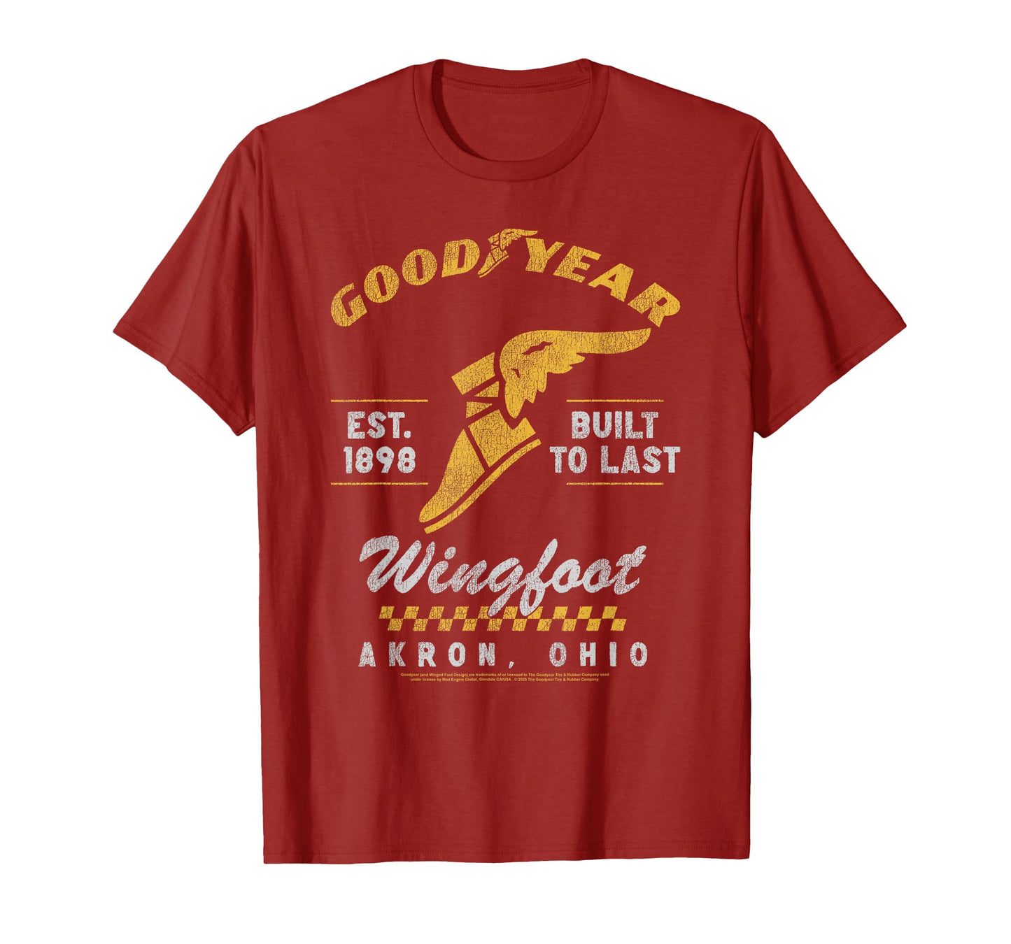 Goodyear Wingfoot Est. 1898 Built To Last Logo Distressed T-Shirt