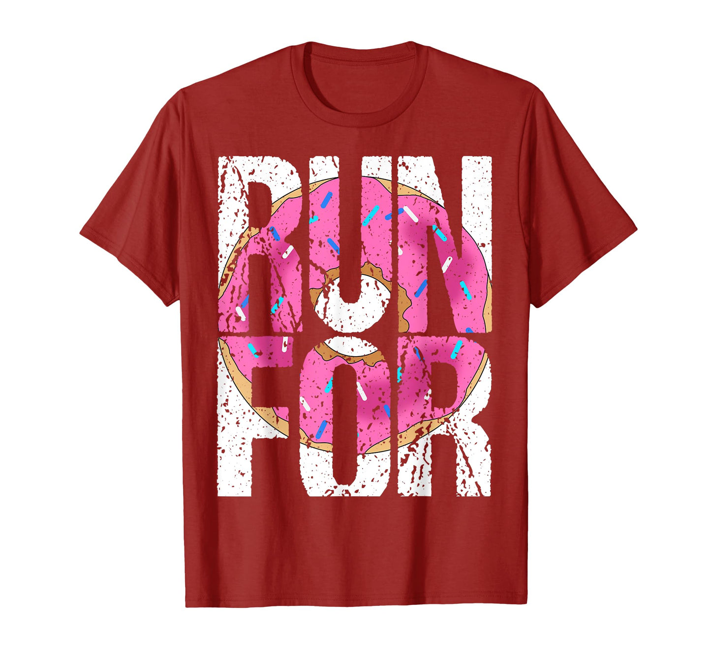 Funny Marathon Run Donut Running Workout Fitness Sport Gift T-Shirt