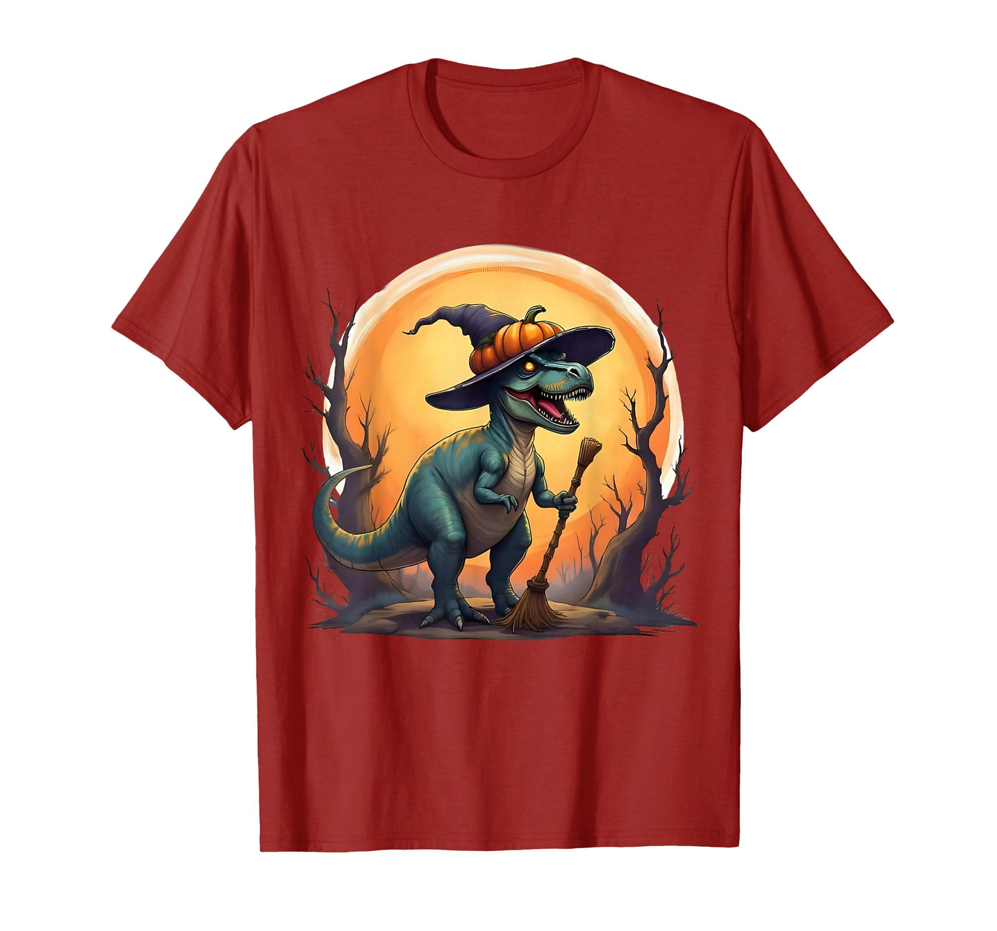 Cute Dinosaur Witch Pumpkins Halloween Family Matching Boys T-Shirt