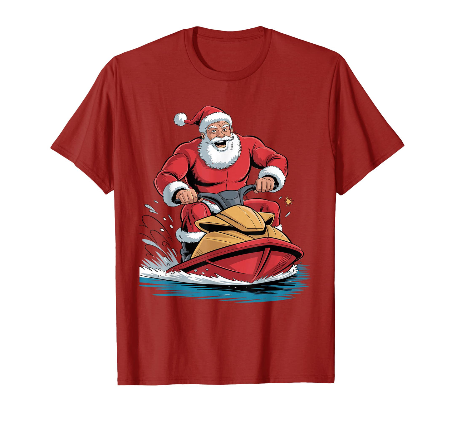 Santa Jet Skiing Funny Holiday Christmas Xmas Pajama T-Shirt