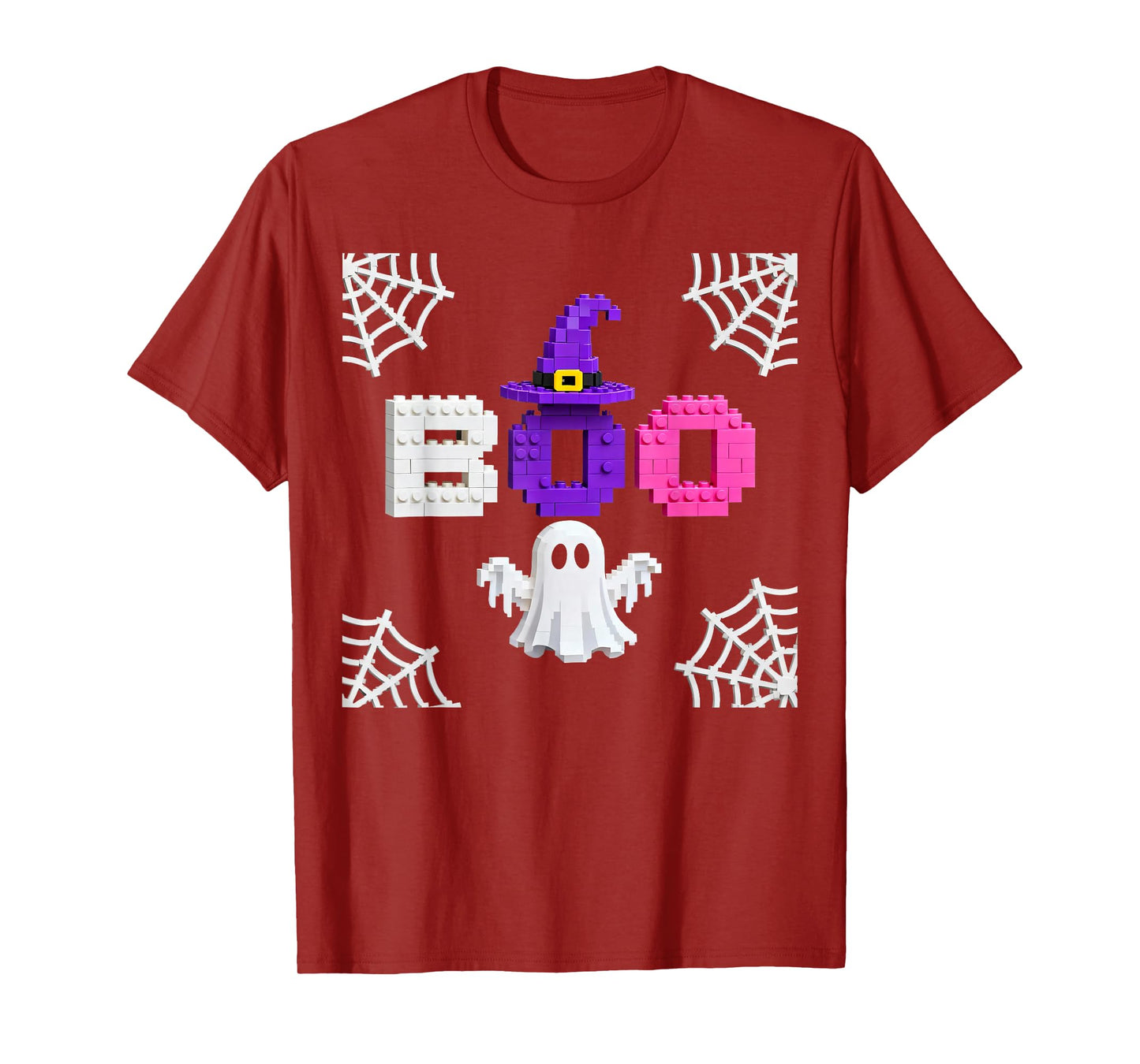 Halloween Boo Ghost Builder Blocks Building Boy Kids T-Shirt