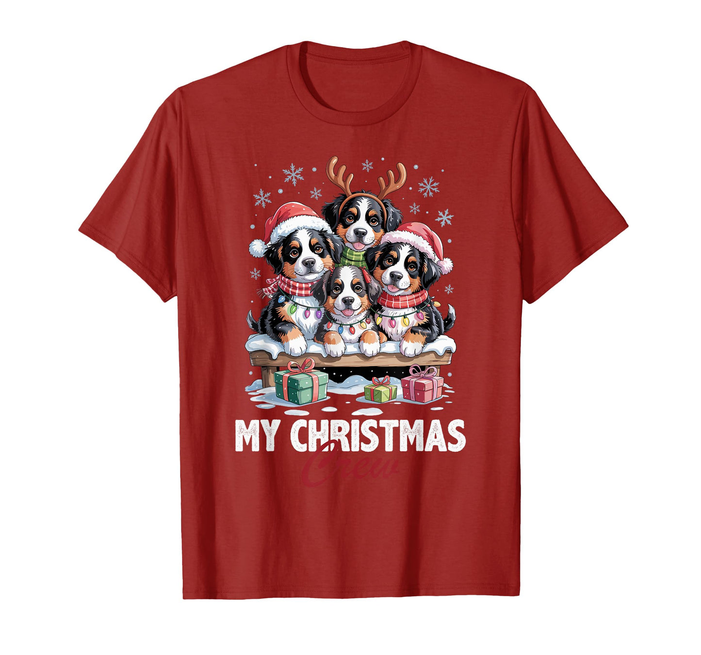 Bernese Mountain Christmas Crew Funny Dog Lovers Holiday T-Shirt