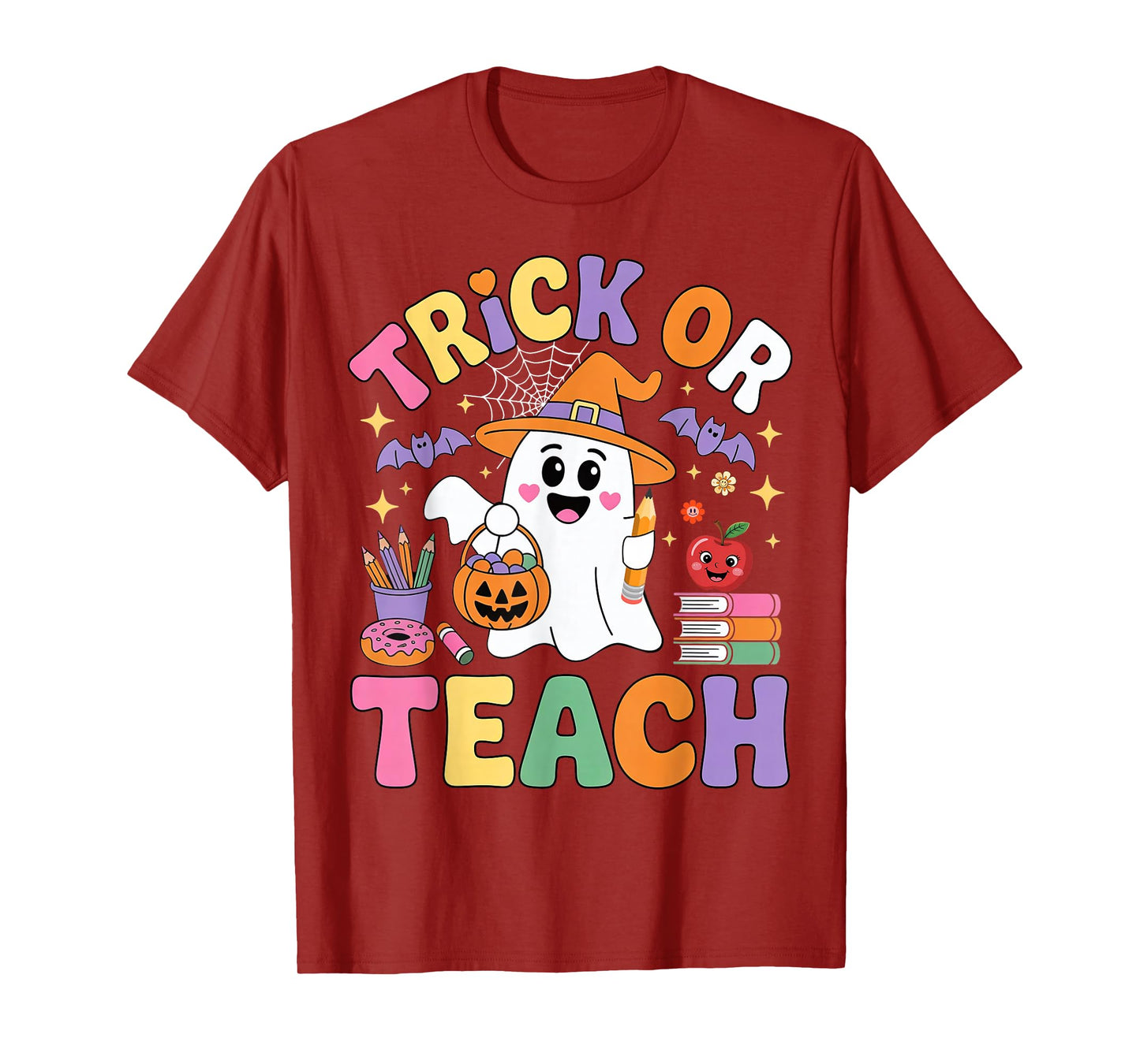 Trick or Teach Funny Ghost Teacher Halloween Costumes T-Shirt