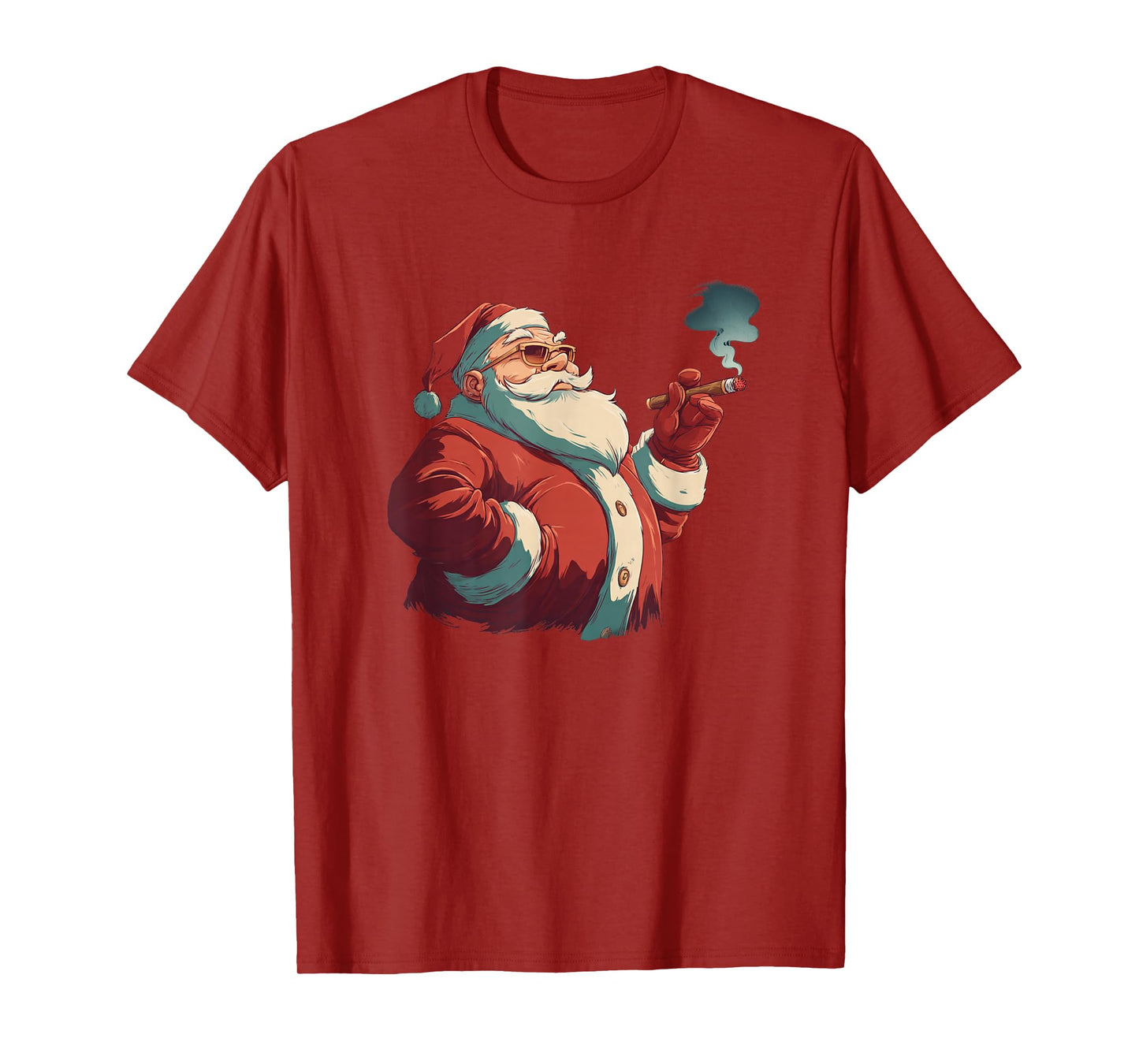 Cool Santa Claus with Festive Cigar Costume T-Shirt