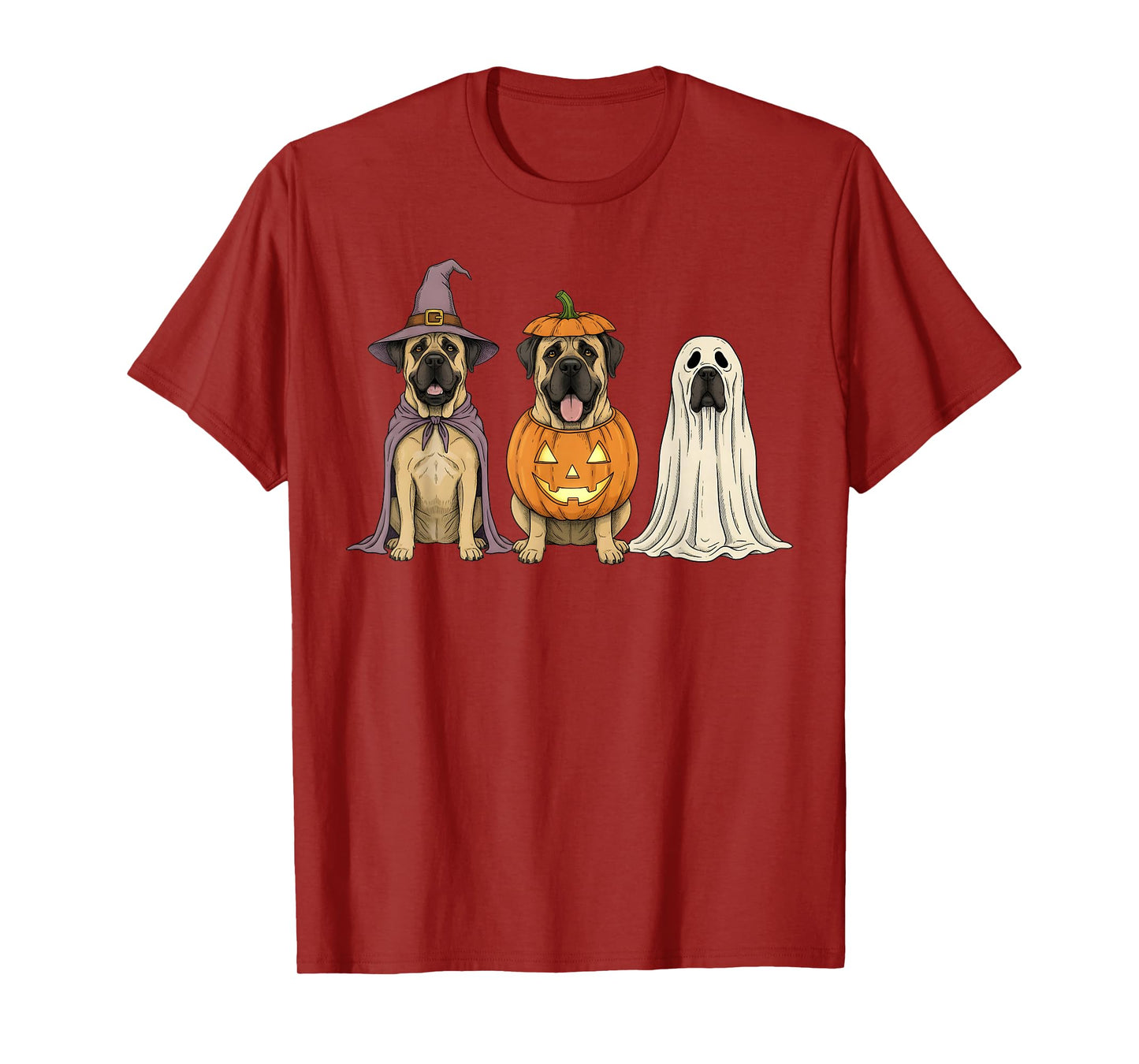 Spooky Ghost English Mastiff Pumpkin Halloween Dog Lover T-Shirt