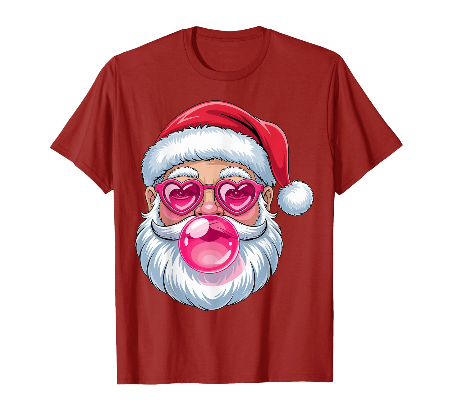 Cool Santa with Sunglasses and Bubblegum T-Shirt